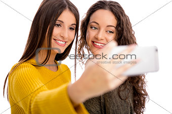 Girls taking selfie
