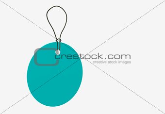 blue blank price tag with string