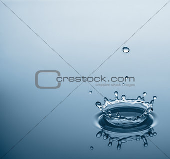 Water Drops Splash, Blue Background