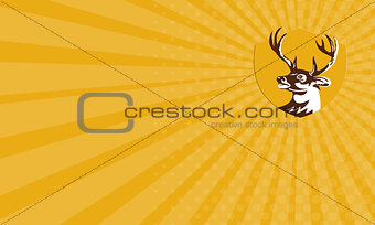 Business card Whitetail Deer Buck Head Crest Retro