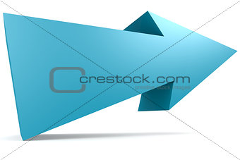 Blue arrow, isolated with white background