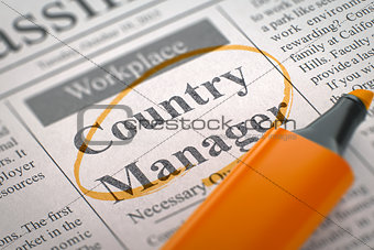 Country Manager Join Our Team.
