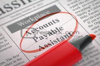 Now Hiring Accounts Payable Assistant.