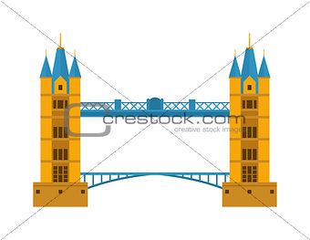 River bridge vector illustration.