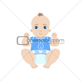 Happy Baby In Blue