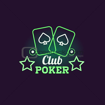 Green Poker Club Neon Sign