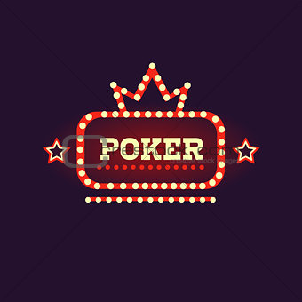 Crowned Poker Neon Sign