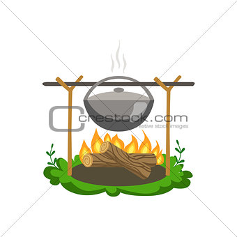 Food Preparing On Bonfire