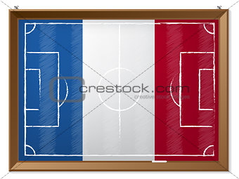Soccer field drawing with french flag