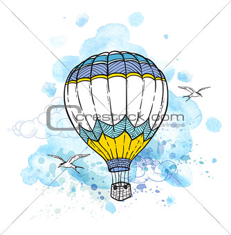 Abstract background with air balloon