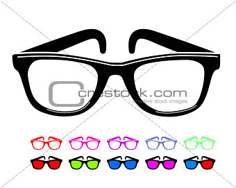 Sunglasses icon in disco style