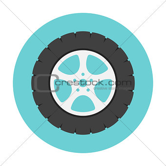 Car wheel flat icon