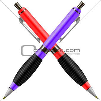 Set of Colorful Pens Isolated