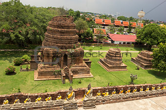 Wat Yai Chai Mongkol in Ayutthaya in Thailand