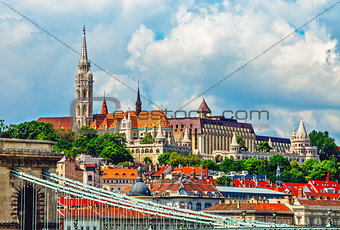 View to fishermans bastion in Budapest city