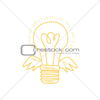 Winged Electric Idea Bulb