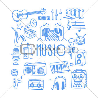 Music Related Object Set With Text
