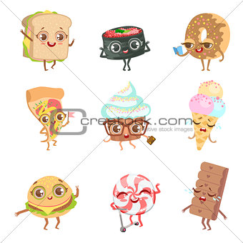 Different Food Childish Characters Emotion Collection