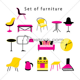 Different furniture and items in the home