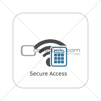 Secure Access Icon. Flat Design.
