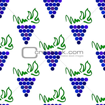 Grapes Seamless Pattern. Vine Background