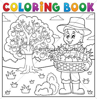 Coloring book farmer with harvest 3