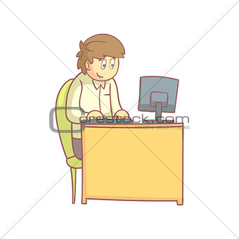 Office Worker Behind The Desk