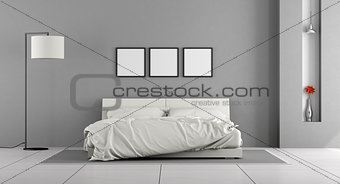 White and gray bedroom