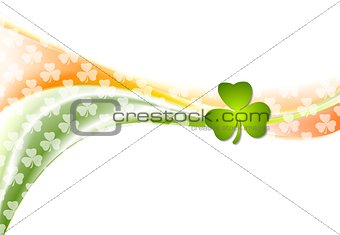 St. Patrick Day wavy background with Irish colors