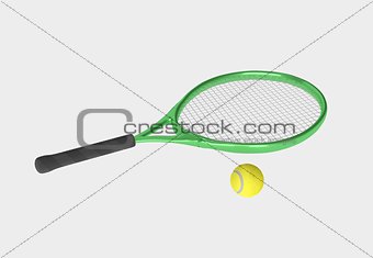 green tennis racket
