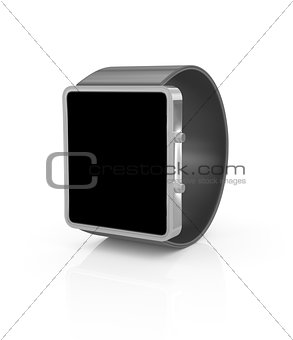 Smartwatch in perspective with black screen