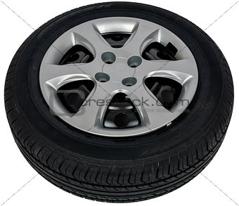 Photo of car tyre isolated