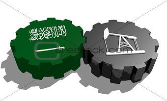 Gear with oil pump textured by Saudi Arabia flag