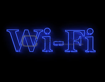 Wi-fi internet icon isolated on black background