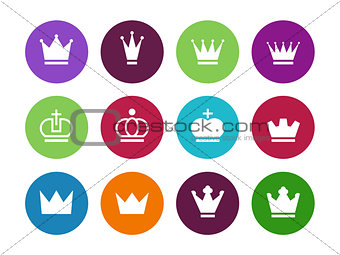 Crown circle icons on white background.