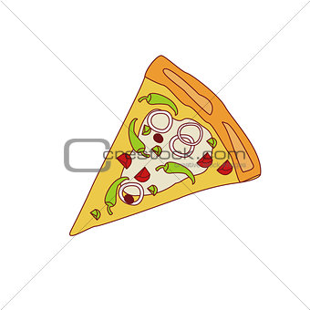 Pizza Slice With Chili And Onion