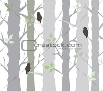 tree background with owls