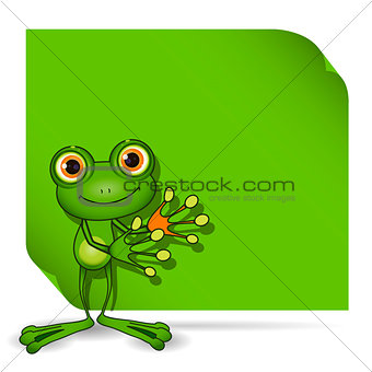 Frog and green background