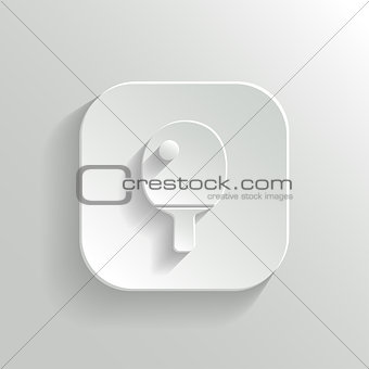 Ping pong icon - vector white app button