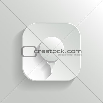 Golf icon - vector white app button