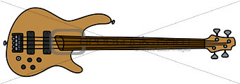 Electric fretless bass guitar