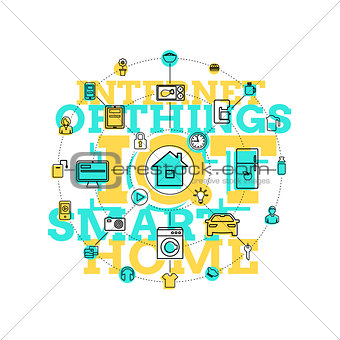Smart Home And Internet Of Things Line Art