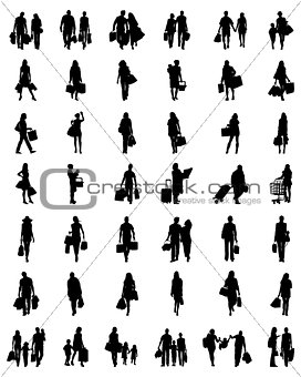 silhouettes of  shopping