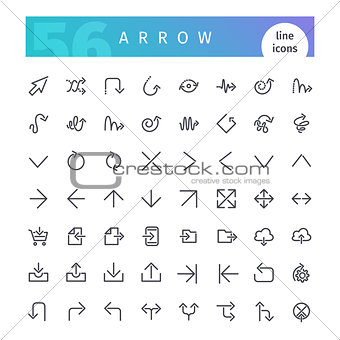 Arrow Line Icons Set