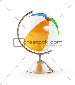 ball beach globe 3d Illustrations on a white background