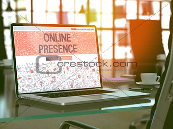 Online Presence Concept on Laptop Screen.