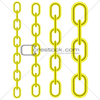 Set of Different Yellow Metal Chains