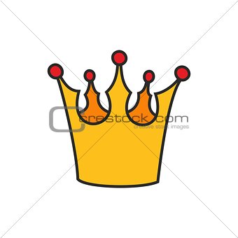 Vector crown isolated on white background