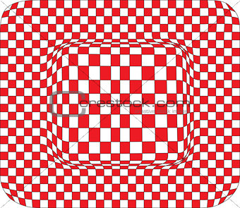 White and Red Hypnotic Background. Vector Illustration.