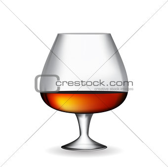Glass Collector 50 year-old French Cognac on White Background. V